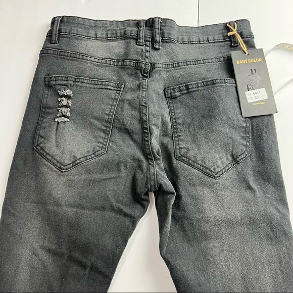 DANT BULUN NWT Men's Slim-Fit Distressed Black Jeans Sz 30 Style & Comfort - Picture 4 of 13